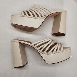 Antonio Melani sandals 9.5 cream leather chunky platform heel straps Y2K new$110